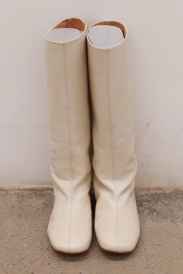 Miista Severin Cream High Heel Boots Spain MST-MI_5688-BEIGE